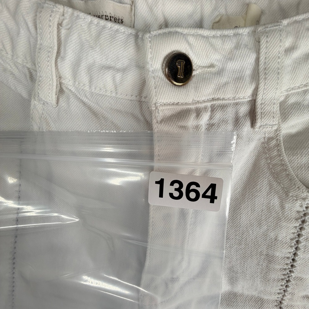Pilcro and the Letterpress White Wide Leg Jeans High Rise Ladder Stitch Size 27 - Picture 9 of 13